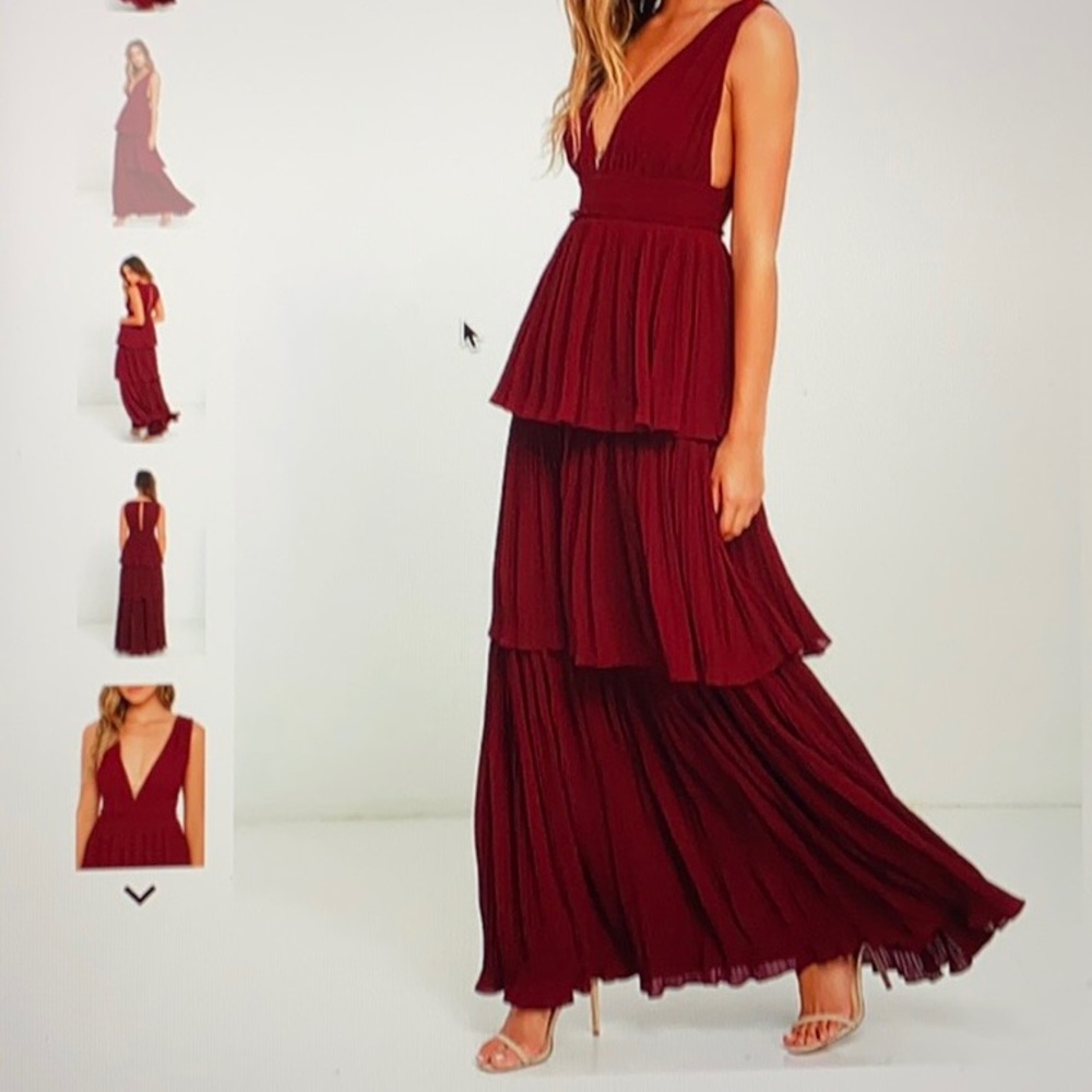 Gently Adrift Wine Red Maxi Dress